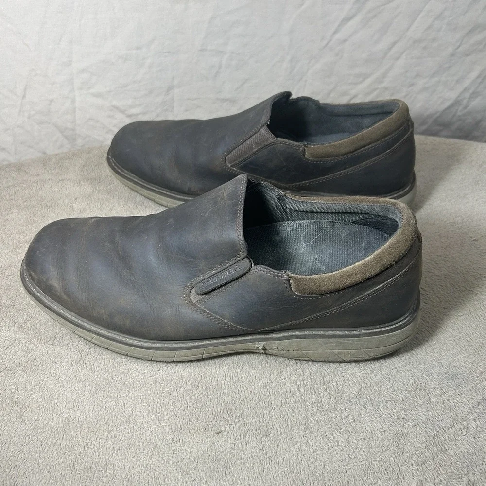 Merrell World Legend 2 Moc Slip On‎ Shoes Mens Brown Leather Comfort Loafers